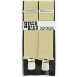 M&F - 48 Inch Adjustable Elastic Suspenders - Tan