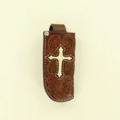 M&F Western - Tan With Ivory Cross Leather Knife Sheath