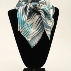M&F Wild Rag Chevron Design Silk Scarf Turquiose