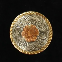 M&F Silver Round Flower Scarf Slide