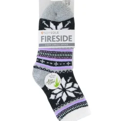 Sof Sole Fireside Indoor Lodge Socks - Charcoal Snowflake
