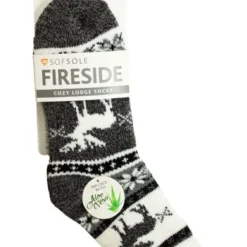 Sof Sole Fireside Cozy Lodge Socks - Charcoal Moose