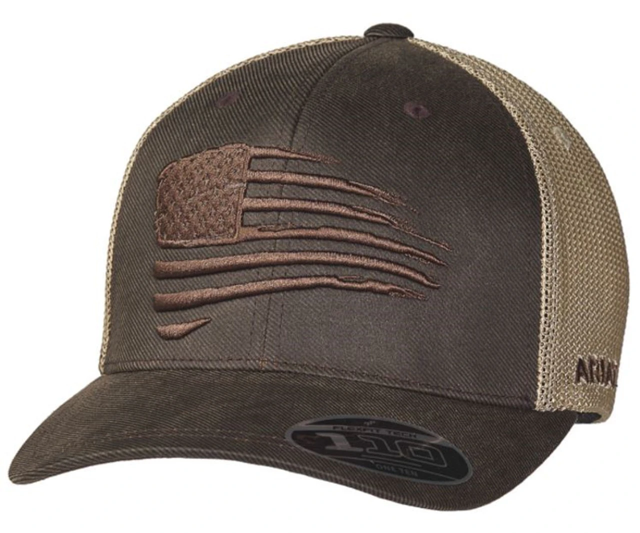 Ariat Mens Brown Oilskin Flag Snapback Ball Cap 1 Ariat Mens Brown Oilskin Flag Snapback Ball Cap