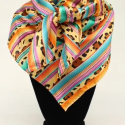 M&F Multi Color Stripes With Leopard Pattern Wild Rag