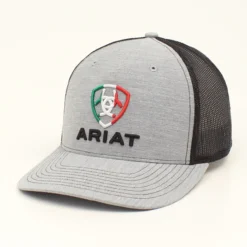 Ariat Mens R112 Grey W/Black Mesh Ball Cap