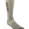 Ariat Unisex Lightweight Merino Wool Olive Work Socks - 2pk