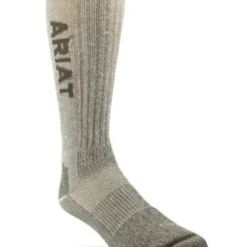 Ariat Unisex Lightweight Merino Wool Olive Work Socks - 2pk