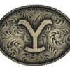Montana Silversmiths The Yellowstone Y Filigree Oval Belt Buckle