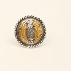 M&F Round Rope Edge Antique Gold Brooch