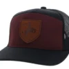 Hooey Men's "Roughy" Maroon/Black Snapback 7 Panel Cap