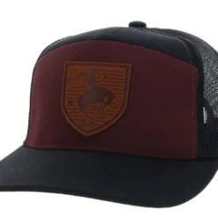 Hooey Men's "Roughy" Maroon/Black Snapback 7 Panel Cap