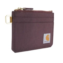 Carhartt Womens Nylon Duck Zipper Card Wallet- Wine