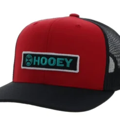 Hooey Men's "Lock-Up" Red/Black With Green/White 6 Panel Cap