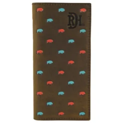 Red Dirt Hat Co Men's Turquoise And Coral Bison Print Rodeo Wallet
