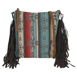 Justin Women's Jacquard Large Crossbody Blue Purse