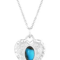 Montana Silversmiths Chiseled Heart Turquoise Necklace