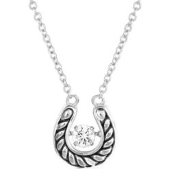 Montana Silversmiths Dancing With Luck Crystal Horseshoe Necklace