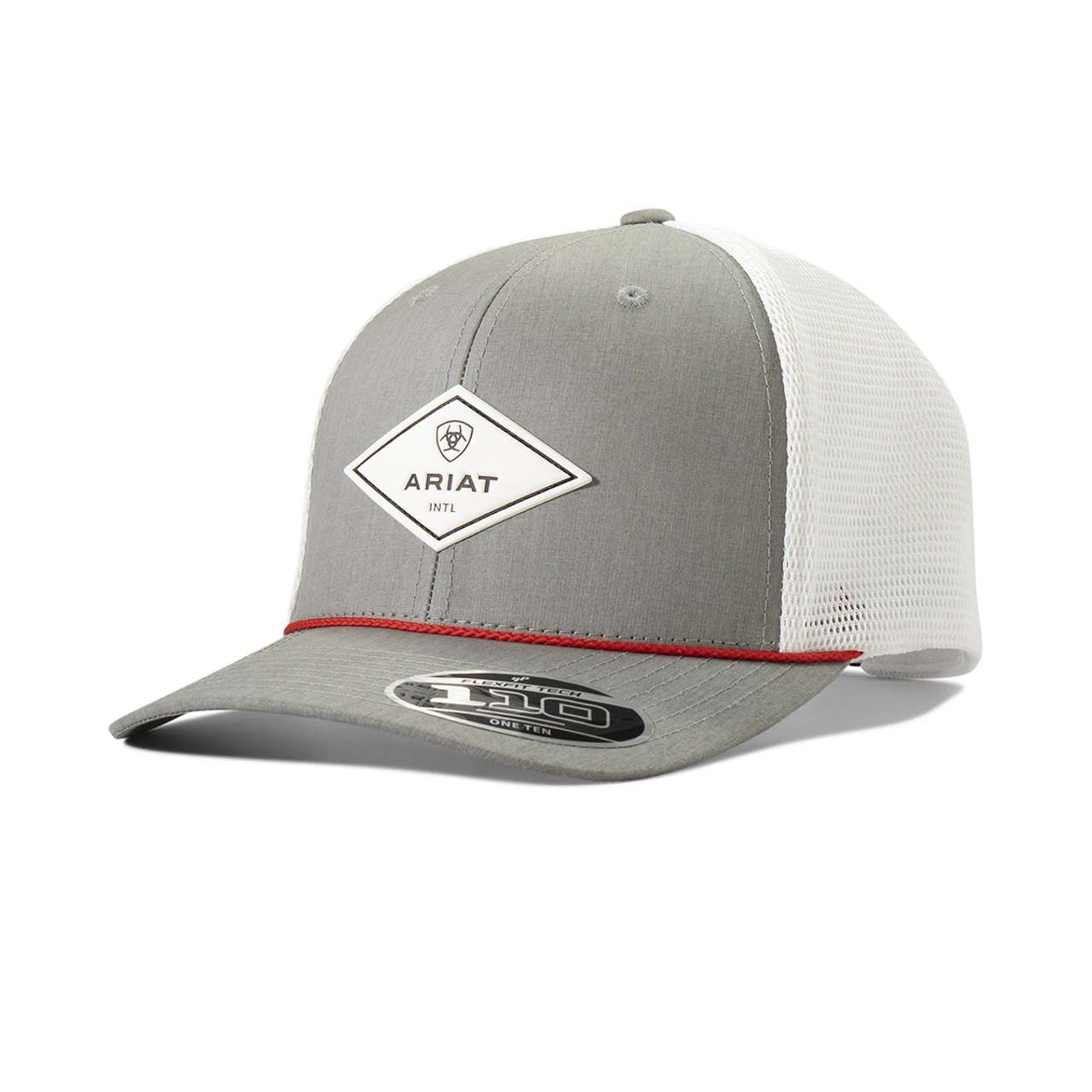Ariat Mens Gray/White Flexfit 110 Cap With Leather Diamond Logo 1 Ariat Mens Gray/White Flexfit 110 Cap With Leather Diamond Logo