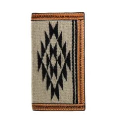 3D Mens Natural Tan & Black Aztec Design Rodeo Wallet