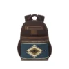 Ariat Brown Backpack With Blue/Brown Aztec Print Rug