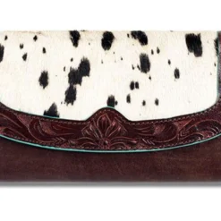 Ariat Womens Brown Leather Wallet With Calf Hair