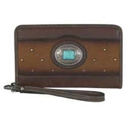 Justin Ladies Wallet Tonal With Studs, Inlay And Concho
