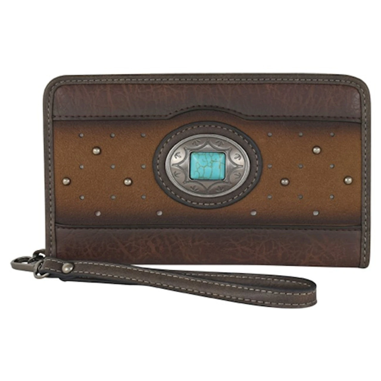 Justin Ladies Wallet Tonal With Studs, Inlay And Concho 1 Justin Ladies Wallet Tonal With Studs, Inlay And Concho