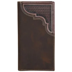Justin Mens Rodeo Wallet Genuine Oiled Leather W/Embossed Yoke