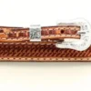 M&F Western 1/2" Natural Genuine Leather Hatband W/Silver Buckle