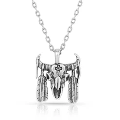 Montana Silversmiths Buffalo Skull Pendant Necklace