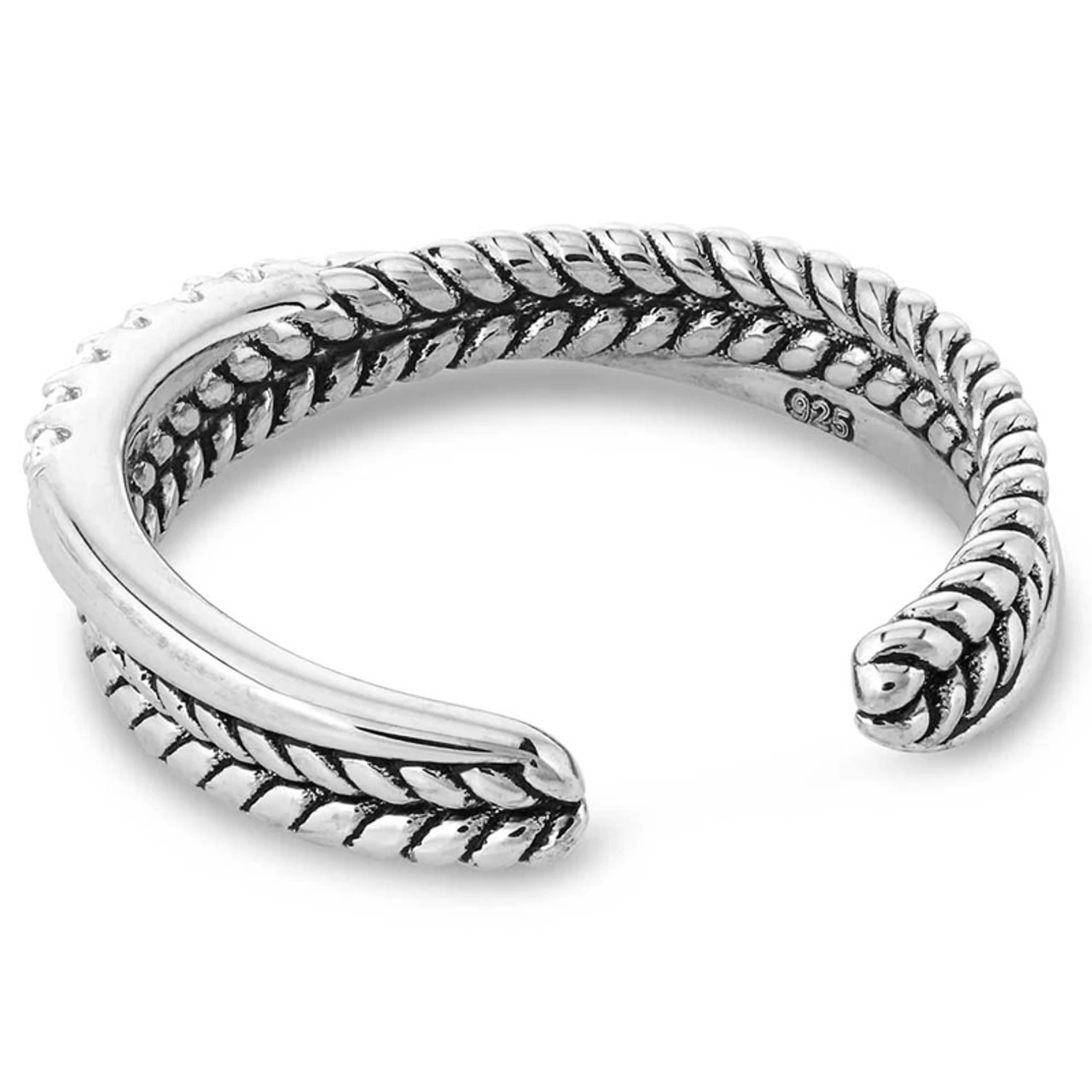 Montana Silversmiths Crystal Crossover Open Ring 2 Montana Silversmiths Crystal Crossover Open Ring - Image 2