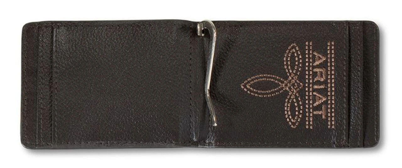 Ariat Men's Brown Bull Hide Leather Money Clip Wallet 2 Ariat Men's Brown Bull Hide Leather Money Clip Wallet - Image 2