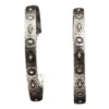 Silver Strike Silver Tone Aztec Engraving Hoop Earrings