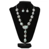 Silver Strike Ladies Turquoise And Black Earrings And Necklace Set