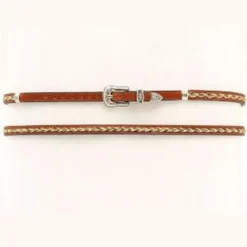 M&F - Leather Hatband With Horsehair Design - Brown