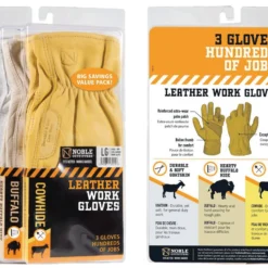Noble Outfitters Leather Work Gloves - 3 Pack