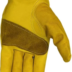 Golden Stag Gold Cowhide Driver Patch Palm Heavy Duty Goatskin Leather Work Gloves