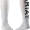 Ariat Mens Grey Over The Calf Mid Weight Western Boot Socks