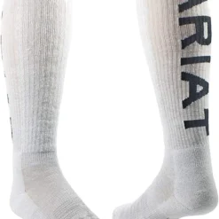 Ariat Mens Grey Over The Calf Mid Weight Western Boot Socks