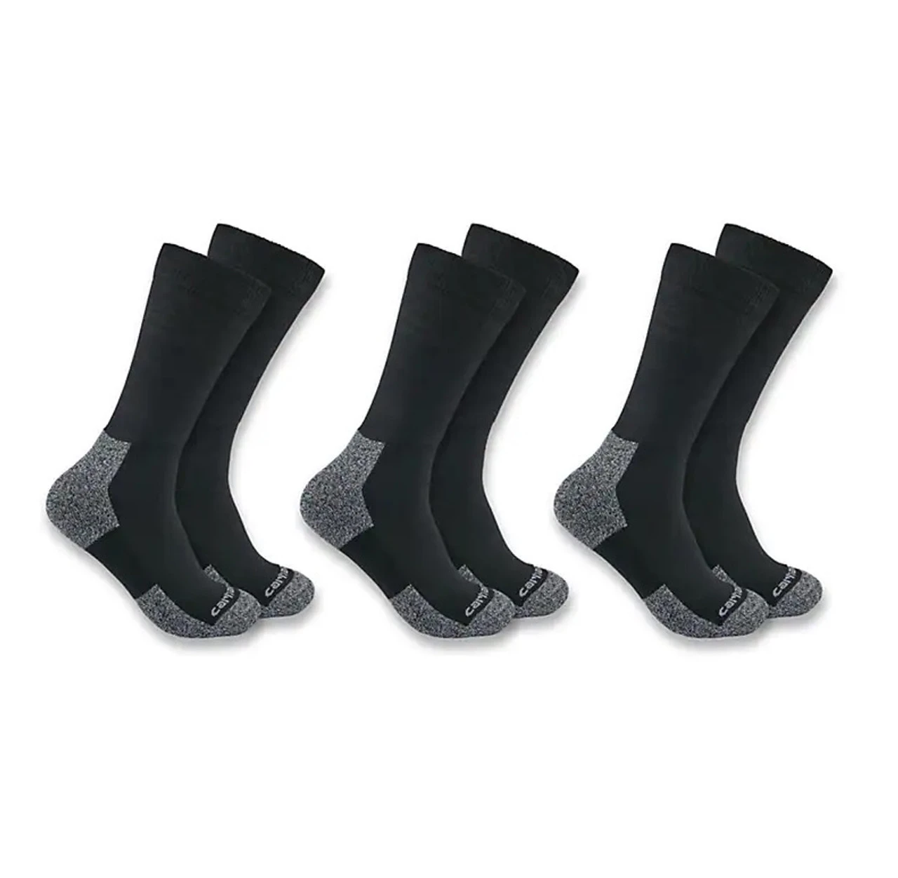 Carhartt Mens Black Lightweight Stretch Top Crew Sock - 3 Pack 1 Carhartt Mens Black Lightweight Stretch Top Crew Sock - 3 Pack