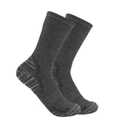 Carhartt Force Mens Midweight Synthetic-Wool Blend Creew Sock SC7902M - 2 Pack