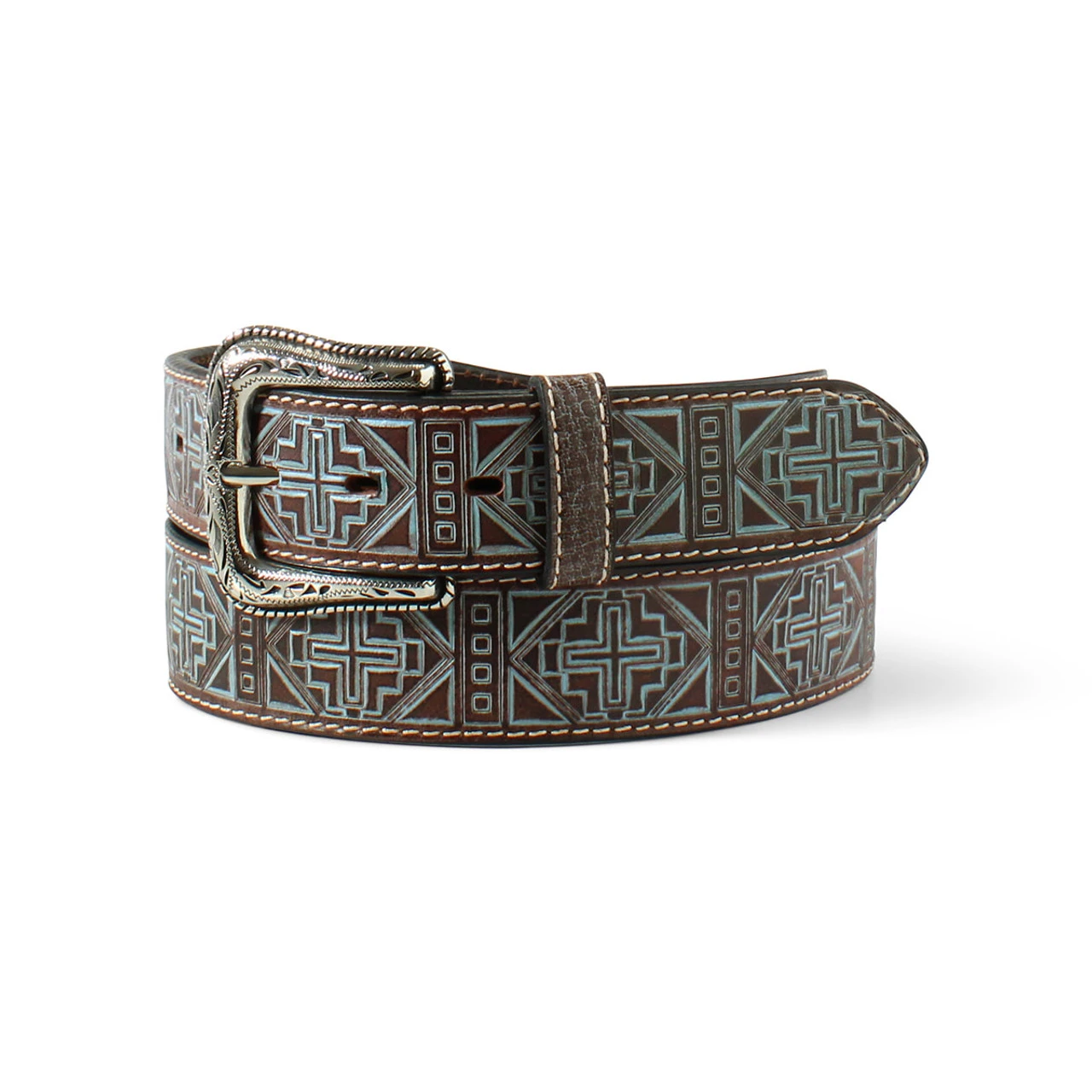 Ariat Women's Belt With Blue Cross Pattern 1 Ariat Women's Belt With Blue Cross Pattern