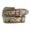 Angel Ranch Ladies Brown Belt With Floral Laced Stitched Pattern