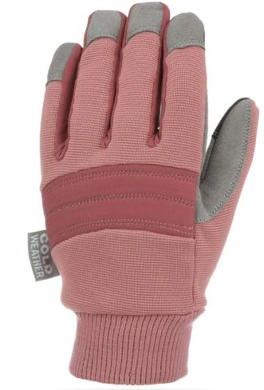 Wells Lamont Women's Slip-On Warm Fleece-Lined Synthetic Leather Palm Winter Gloves In Plum/Grey 1 Wells Lamont Women's Slip-On Warm Fleece-Lined Synthetic Leather Palm Winter Gloves In Plum/Grey